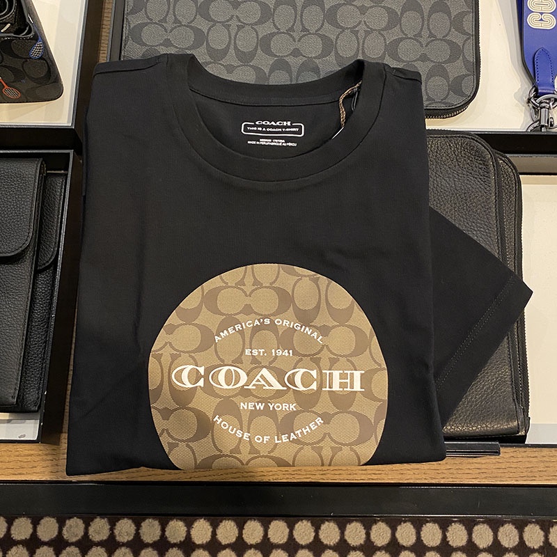Mới Áo Thun Ngắn Tay In Logo Coach Dễ Thương