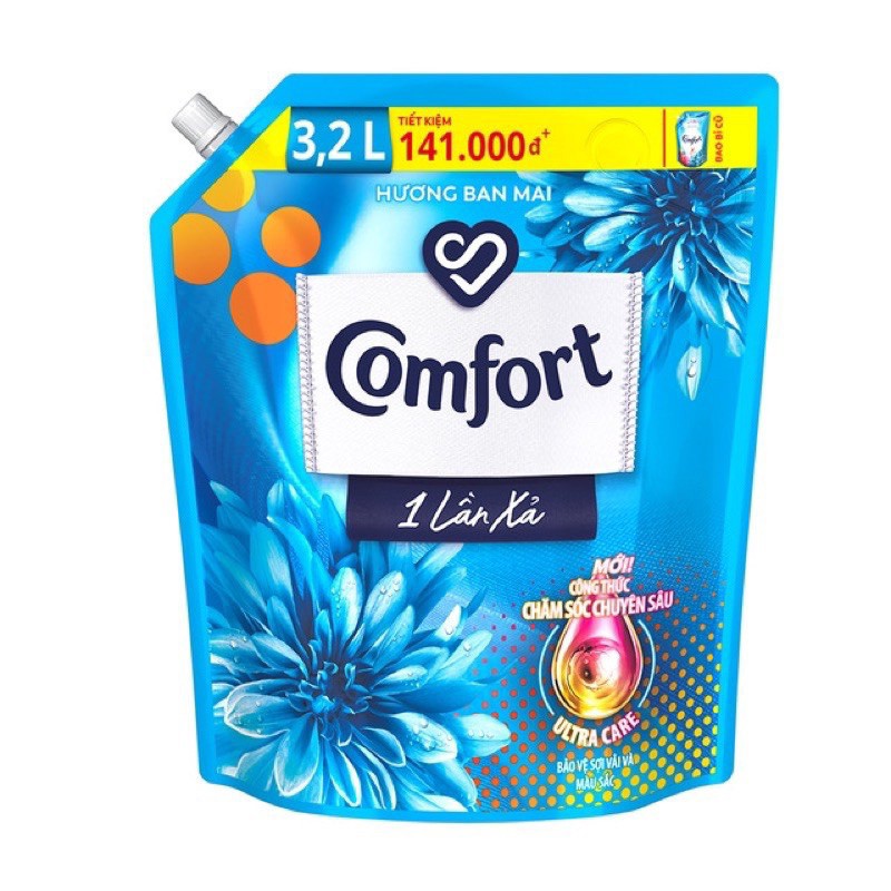 Nước Xả vải Comfort 1 Lần Xả 3,2l (Xanh Dương)