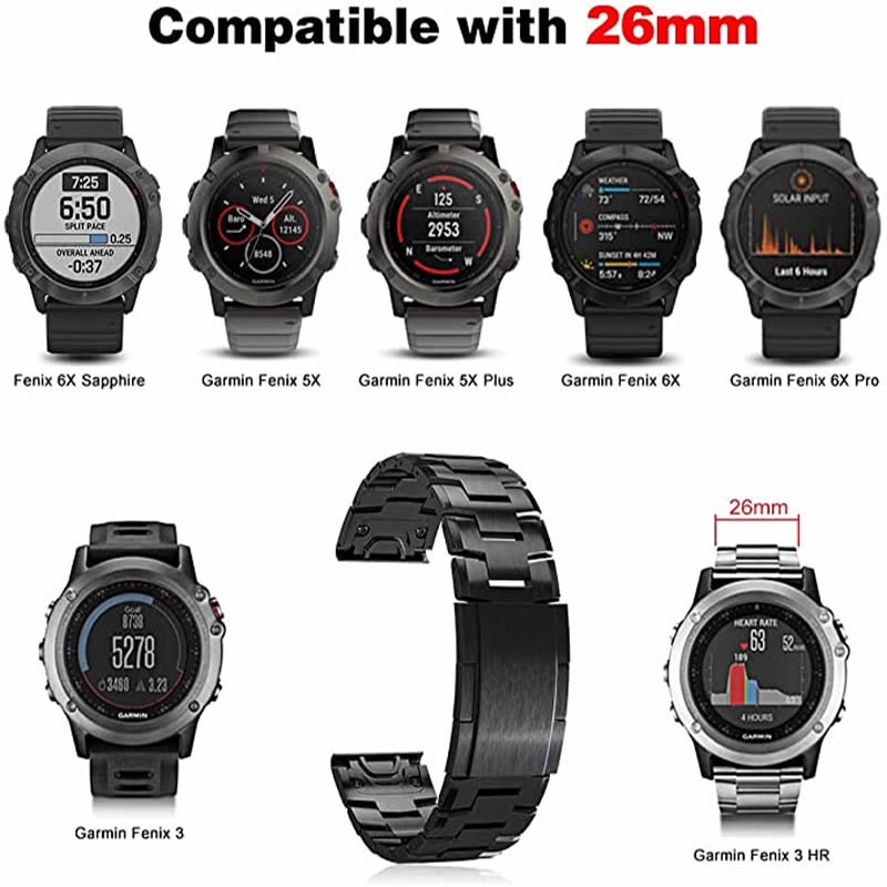 Dây Đeo Thay Thế Bằng Hợp Kim Titan 22 26mm Fenix6x Cho Garmin Fenix 5 5x Plus / 6 6x Pro 3hr