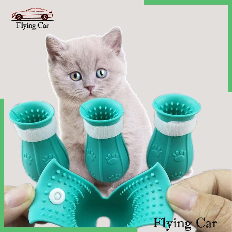 Bộ 4 Vỏ Bọc Bảo Vệ Chống Trầy Xước Có Thể Điều Chỉnh Cho Chân Mèo Cưng Lzdjfmy2