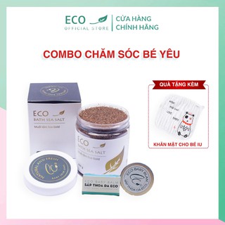 [ HÀNG CHÍNH HÃNG] COMBO CHĂM SÓC BÉ YÊU - MUỐI TẮM BÉ ECO GOLD , SÁP THOA DA CHO BÉ- KÈM QUÀ TẶNG