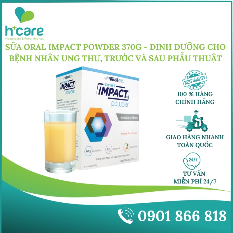 Sữa bột Nestle Oral Impact Powder 370g - Giải pháp dinh dưỡng miễn dịch cho bệnh nhân ung thư, trước và sau phẫu thuật