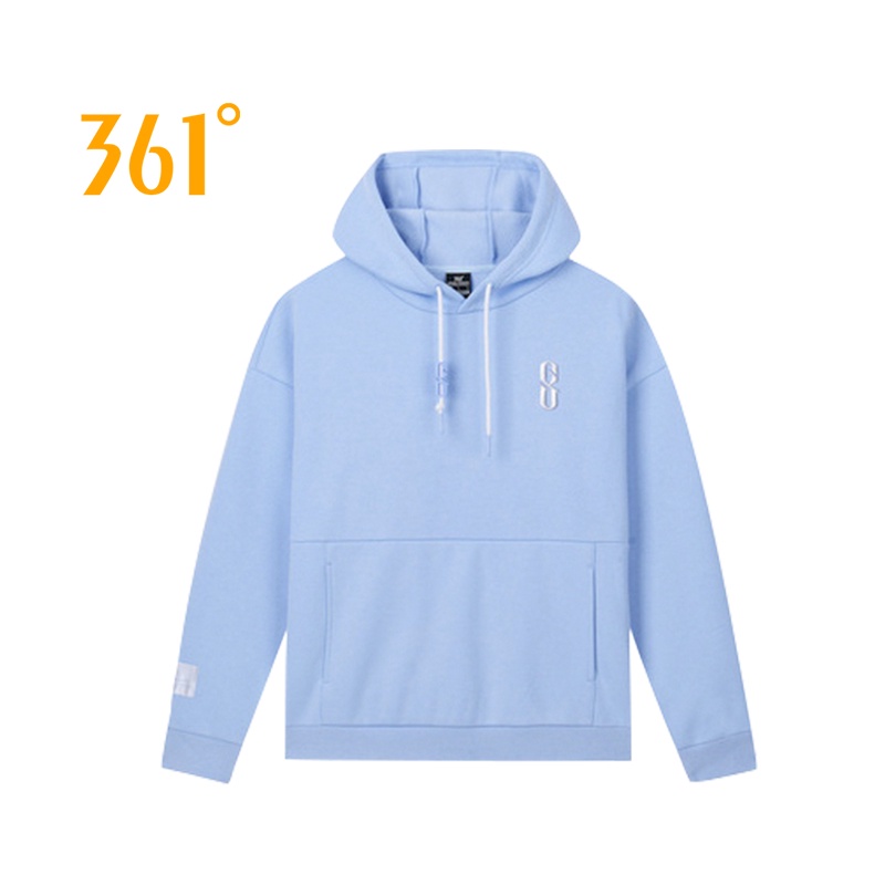 361 Degrees Áo hoodie 652219821 tay dài dáng rộng oversize thời trang cho cặp đôi