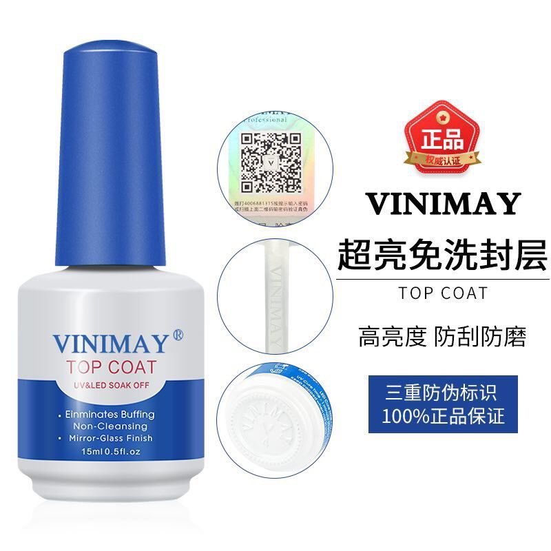 Top Coat Vinimay chính hãng - top phủ bóng chuyên dụng cho dân làm móng