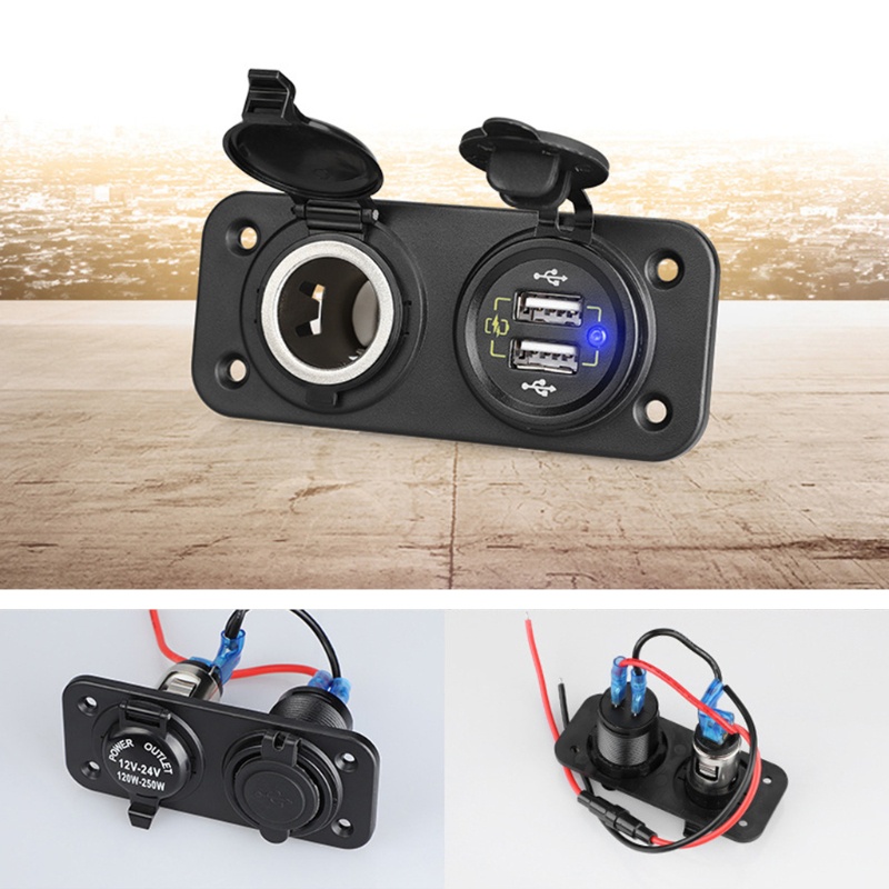 Giá Đỡ Sạc Điện Thoại Trên Xe Hơi RV USB QC3.0 12-24V