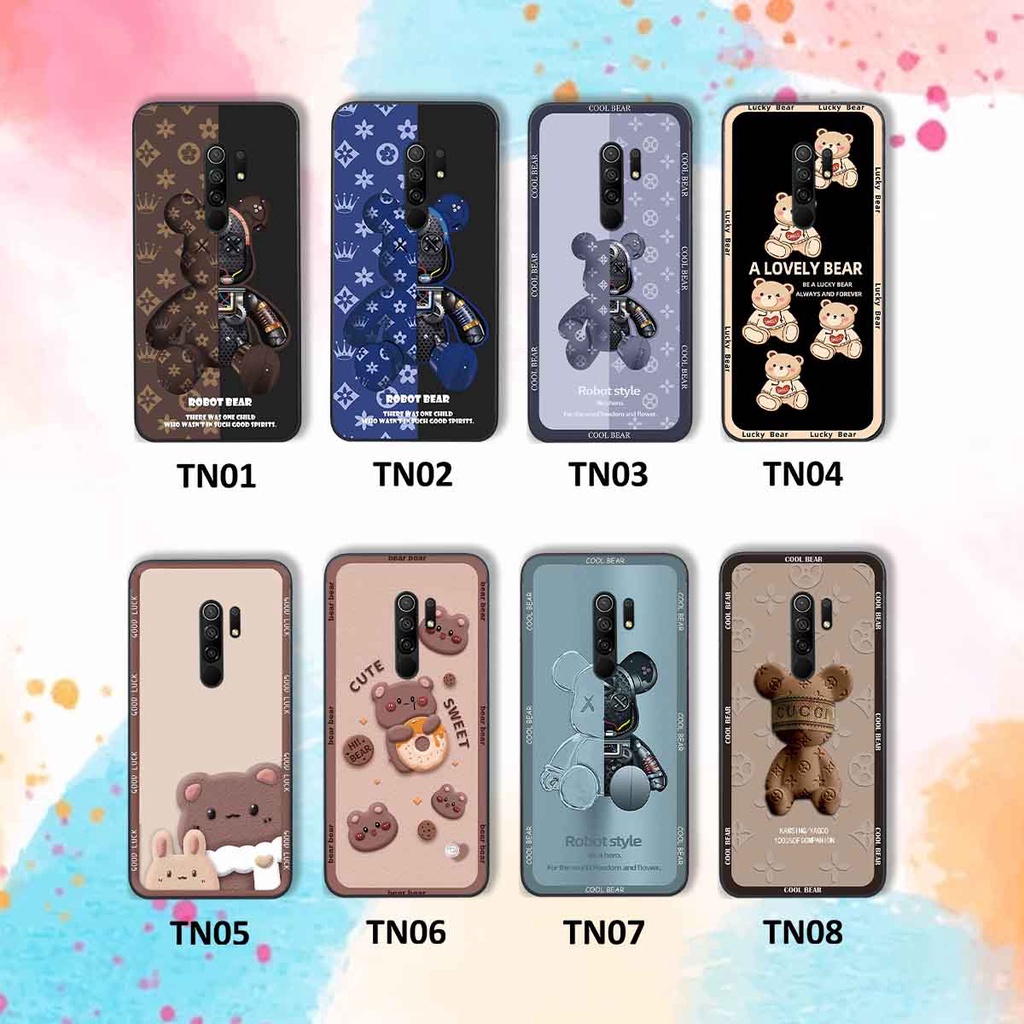 Ốp Xiaomi Redmi 9 bear brick, gấu đáng yêu, dễ thương
