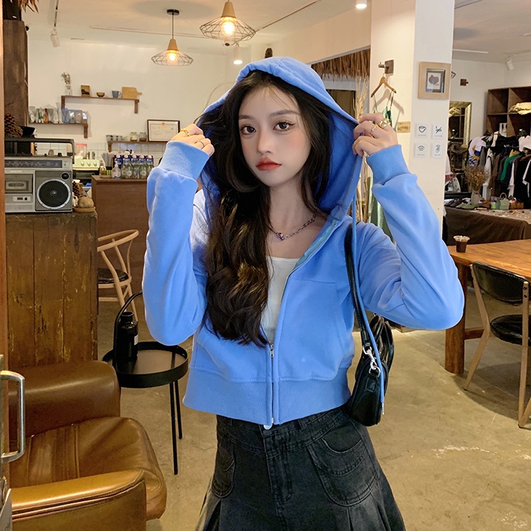 Áo khoác cardigan có mũ dáng ngắn thời trang trẻ trung cho nữ | BigBuy360 - bigbuy360.vn