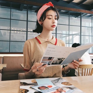 Áo lấp lánh có cổ hàng xuất Hàn mịn đẹp