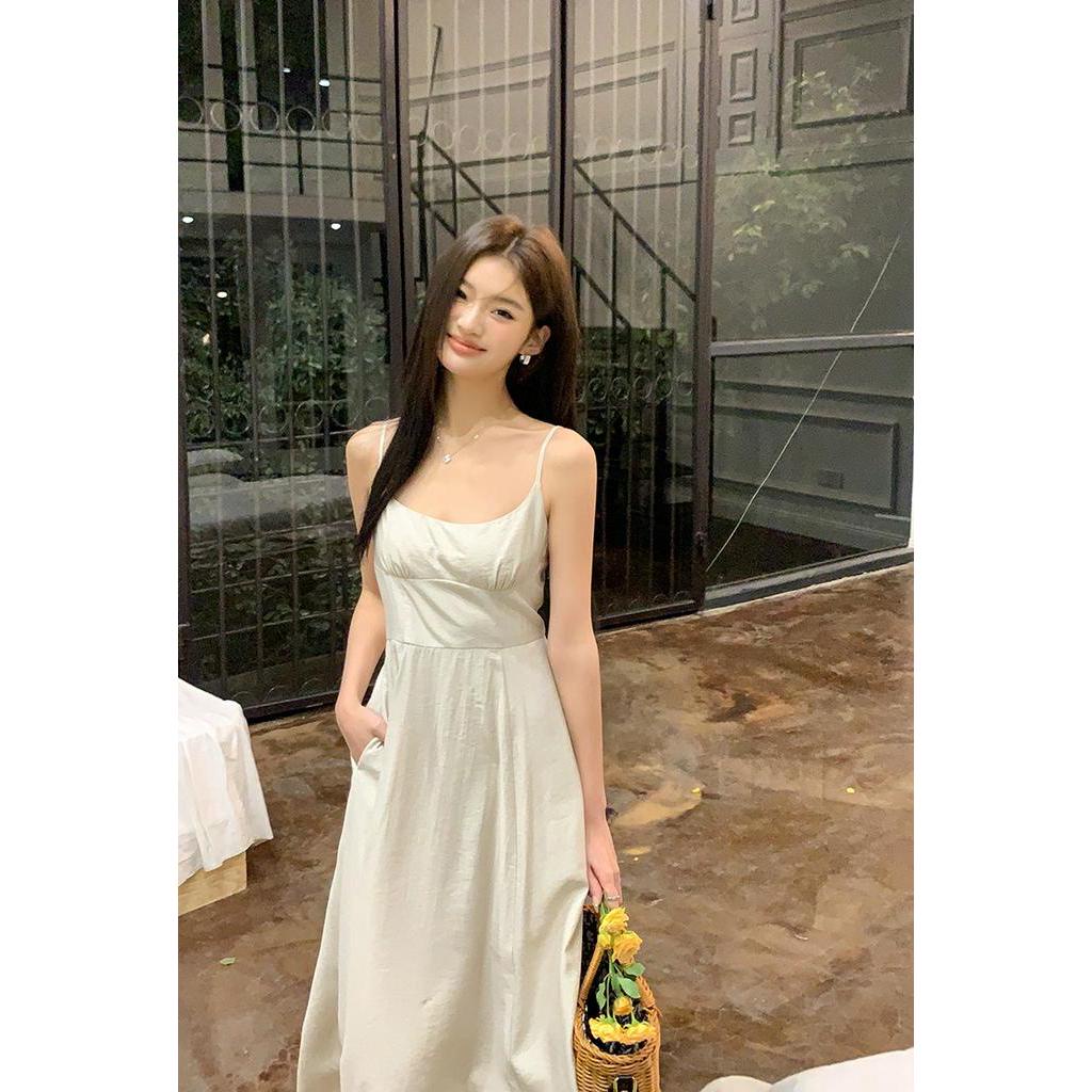 Đầm Hai Dây Dáng Dài Nhấn Eo Thời Trang 63683