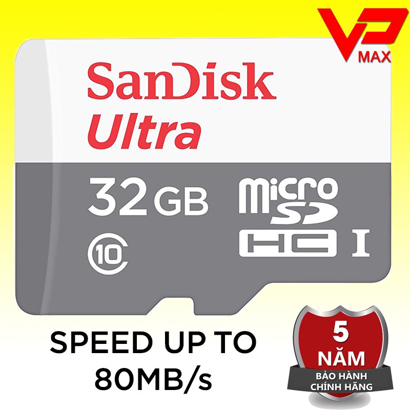 Thẻ nhớ Micro SD Sandisk 32GB class 10 - 80Mb