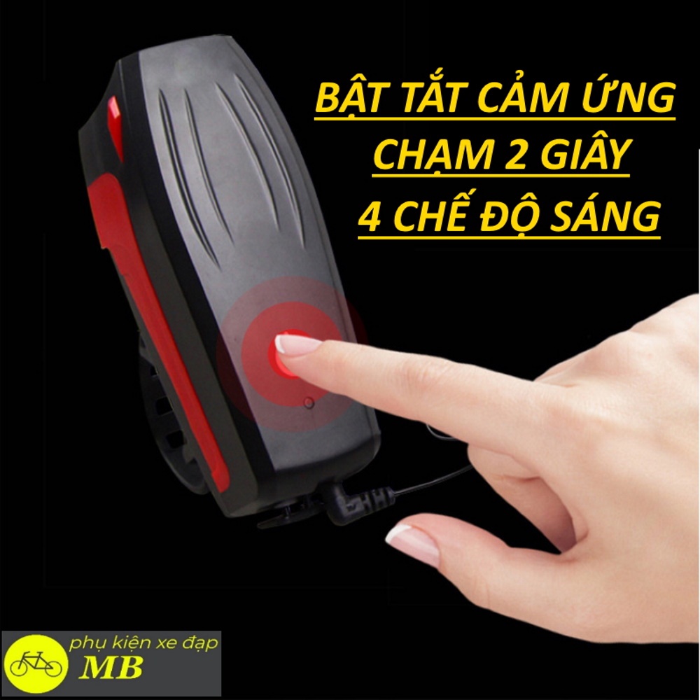Đèn xe đạp có còi siêu sáng cảm ứng đèn led xe đạp thể thao 2in1 sạc USB AS0909