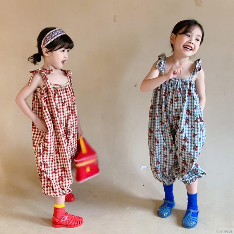 Bộ Áo Liền Quần Dáng Rộng In Hoa Thời Trang Mùa Hè Cho Bé Gái