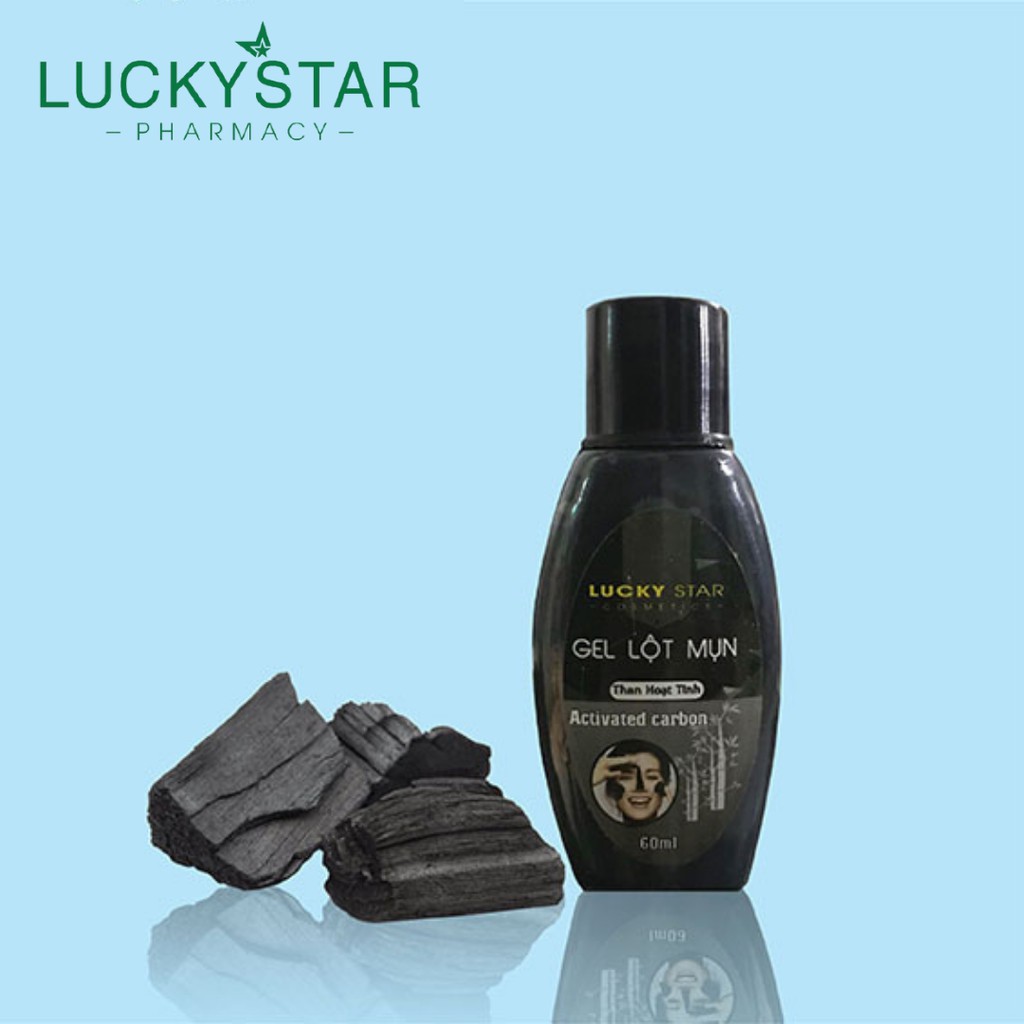 [Combo 2]  Gel Lôt Mụn Than Hoạt Tính Lucky Star Mới 60mg (chai) x 2 chai