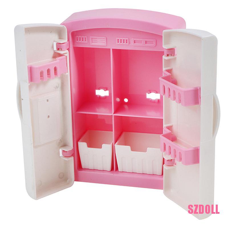Tủ Lạnh Mini Bằng Nhựa Ts2Szdoll Tỉ Lệ 1/12 Trang Trí Nhà Búp Bê