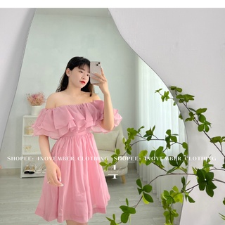 Đầm - váy xòe trễ vai voan bồng bềnh công chúa