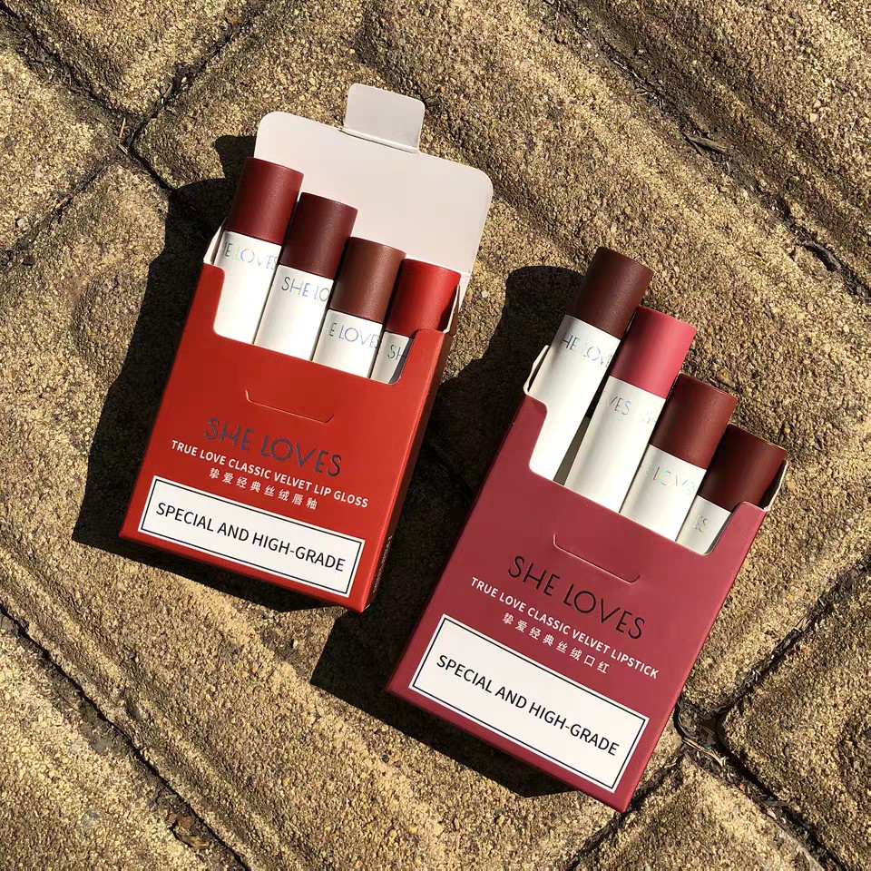 SHE LOVES - Set 4 son kem son thỏi True Love Classic Velvet
