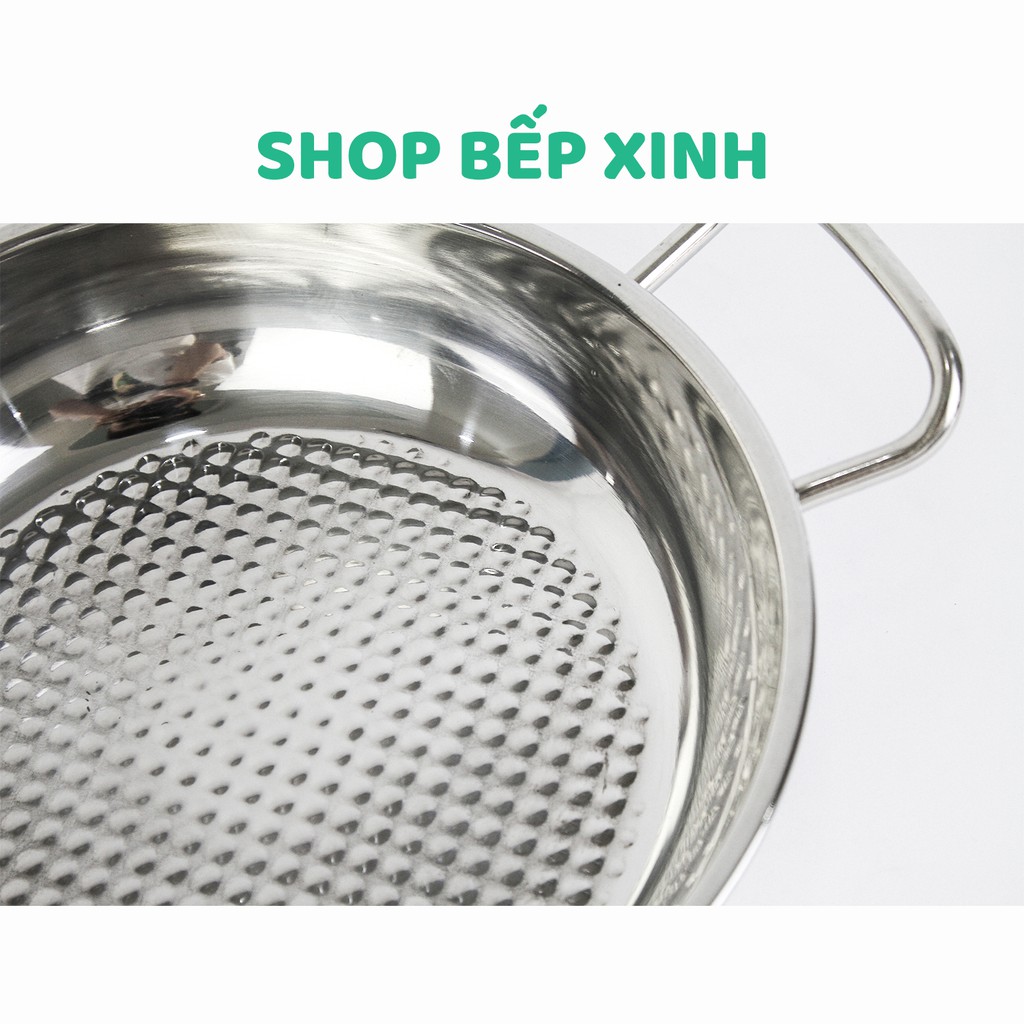 Bộ nồi inox FIVESTAR 5 chiếc 3 đáy bếp từ nắp inox ( 1 quánh 18cm x 1 N20cm , 1bộ nồi xửng 24cm, 1 chảo caro 24cm )