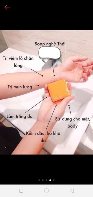 Xà phòng nghệ thái lan / soáp nghệ thái lan ( 1 bánh)