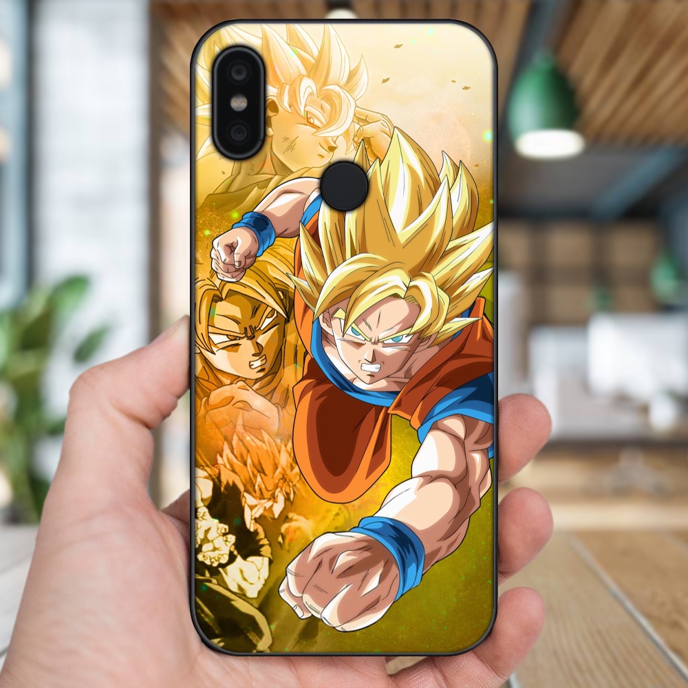 Ốp lưng Xiaomi Redmi S2 viền đen in hình Goku Dragon Ball