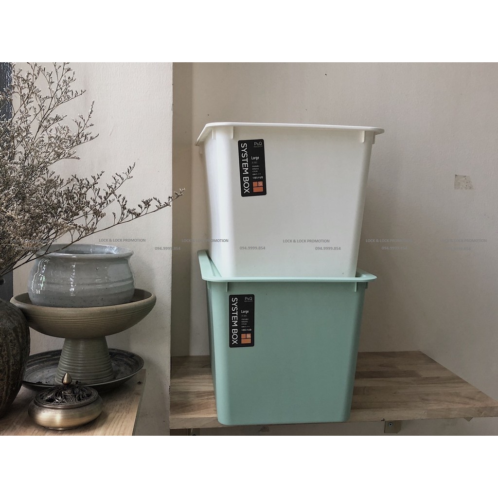 Thùng nhựa đựng đồ có nắp Lock&Lock COLOR SYSTEM BOX P-1531 Size L [20L] [38*26*23cm] Hàng P&Q