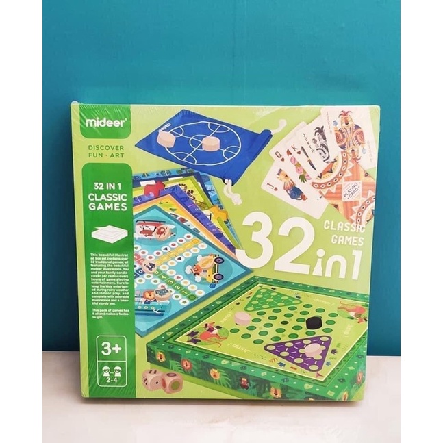 Game cho bé 32 in 1 chính hãng Mideer (classic board games)
