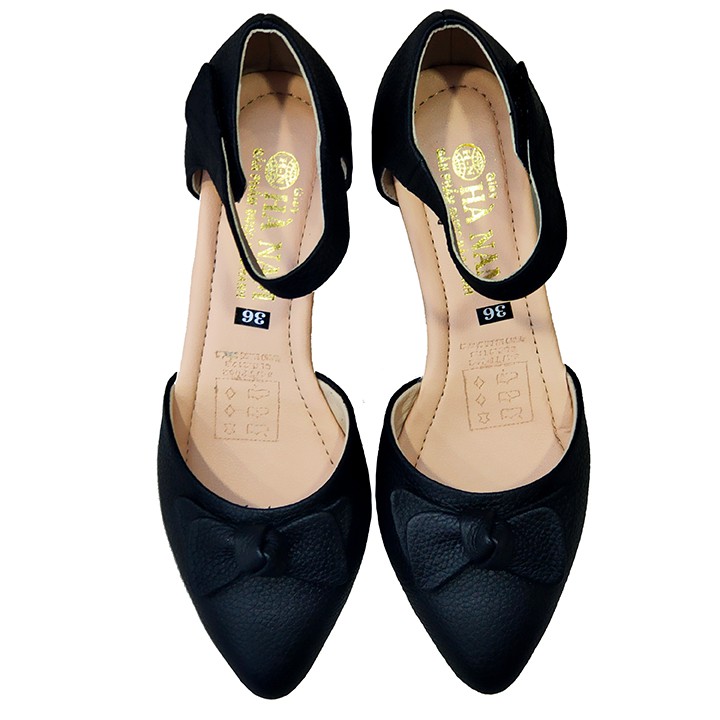 Giày sandal nữ đế xuồng 5cm HÀ NAM thời trang da bò thật cao cấp DNU2021