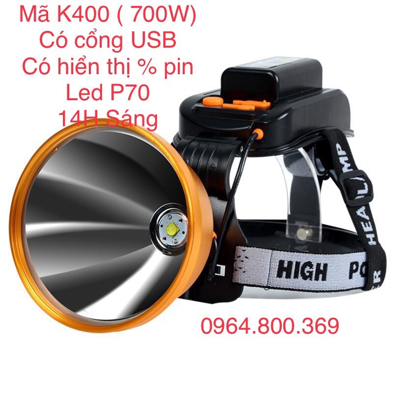 [Rẻ Vô Địch] Đèn pin đội đầu soi nấm mối 700W 14h sáng mã K400 | BigBuy360 - bigbuy360.vn