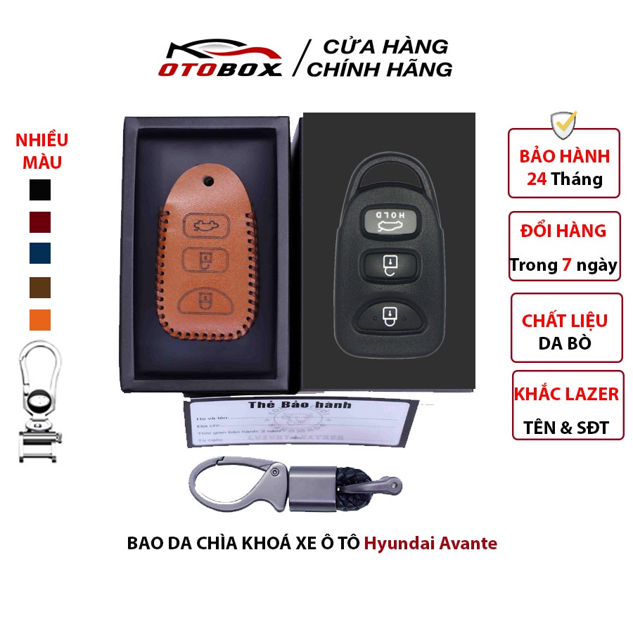 Bao da chìa khoá ô tô hyundai santafe, avante chìa cũ, chìa độ, bọc bảo vệ chìa khoá smartkey oto cao cấp chống xước