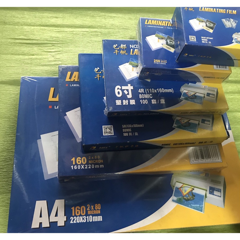 Giấy ép plastic đủ các kích thước màng nhựa ép giấy ép cứng - 100 tờ/ hộp