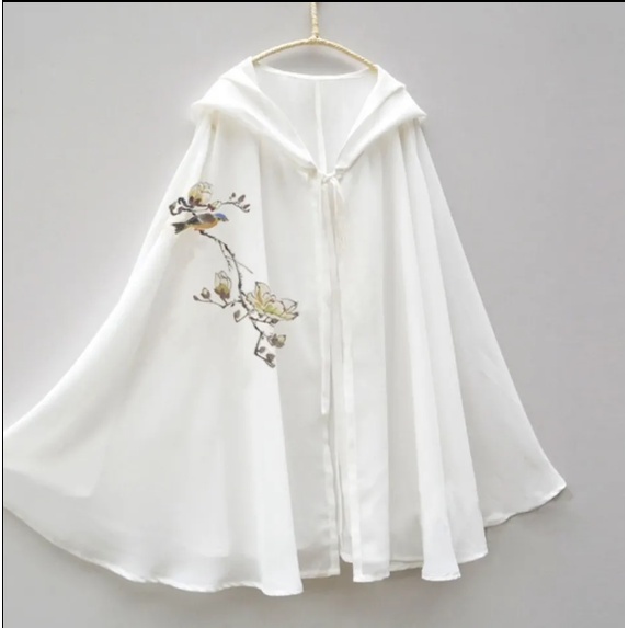 Áo Choàng Chiffon Ngắn Phong Cách Trung Hoa Cổ Điển Cho Nữ ✨ Hoa Hồng Của Baizhuang Hall✨Cửa Hàng Baibai