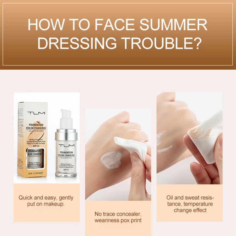 Kem nền che khuyết điểm đổi màu 30ml nhãn hiệu TLM | BigBuy360 - bigbuy360.vn