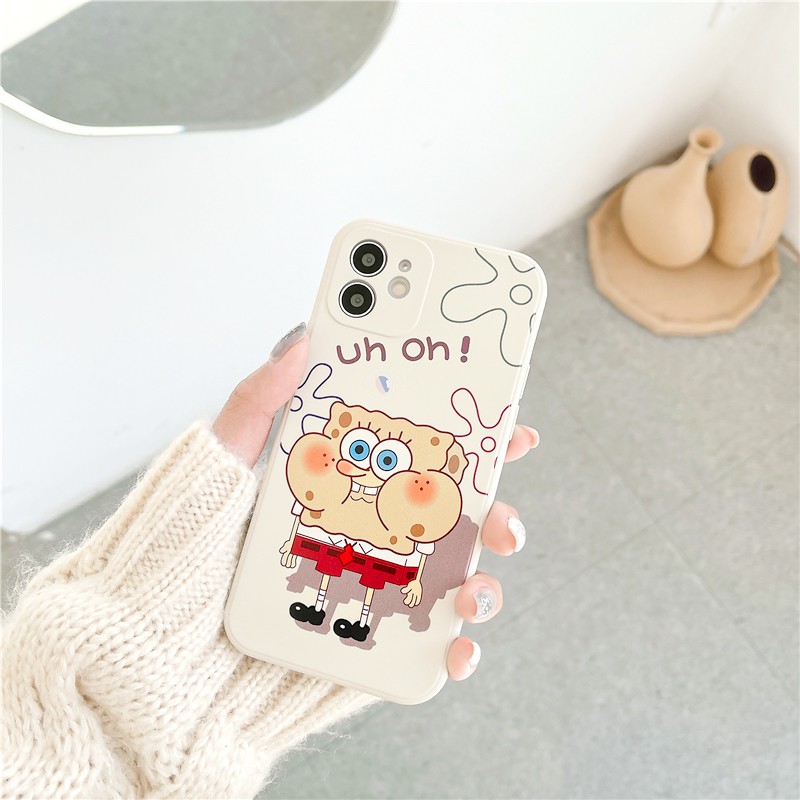 Ốp lưng iphone Spogebob cạnh vuông in hình viền 6/6plus/6s/6splus/7/7plus/8/8plus/x/xr/xs/11/12/13/pro/max/plus/promax