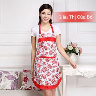 Tạp dề hoa có túi phía trước