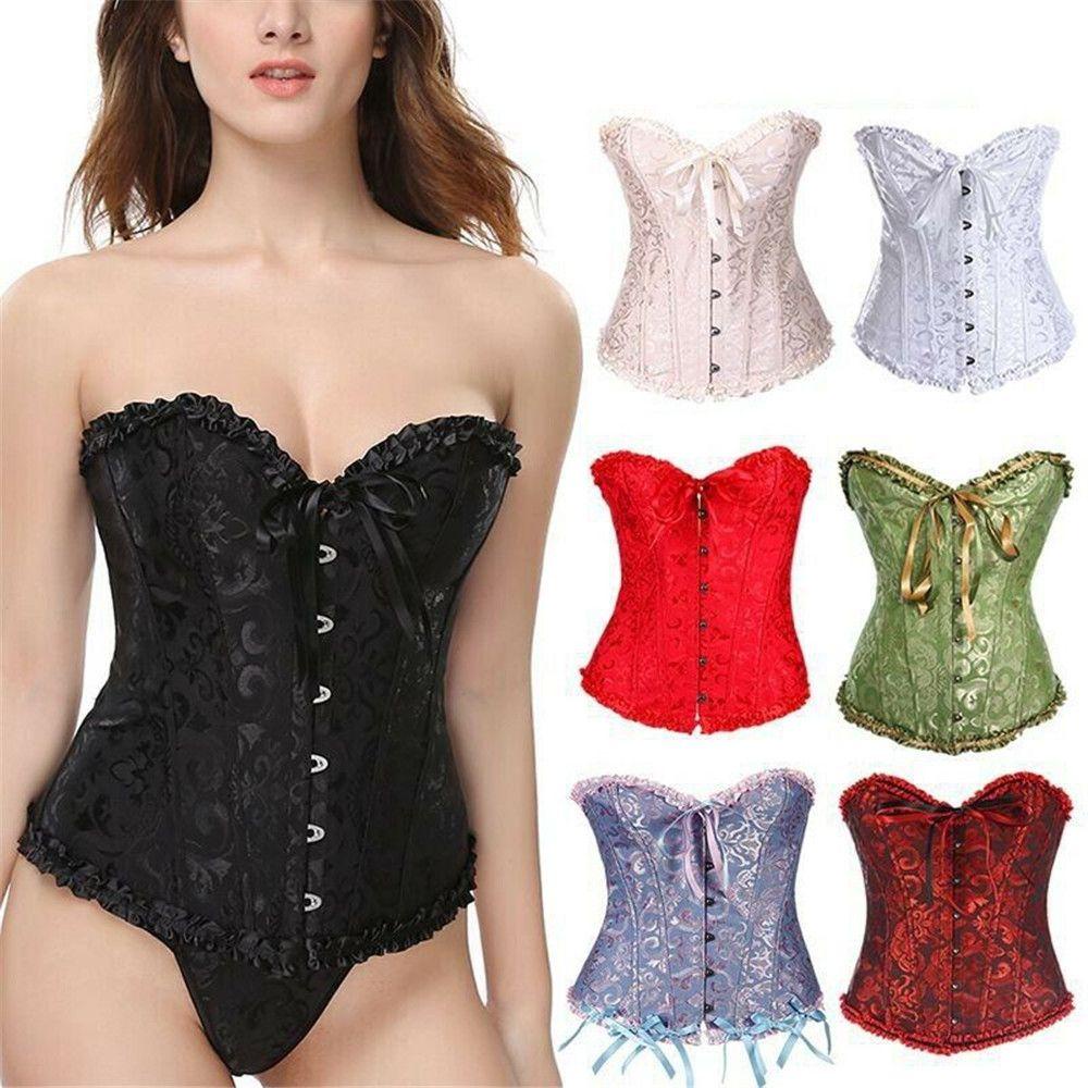 YVE Áo Nịt Ngực Corset Cột Dây Phong Cách Gothic