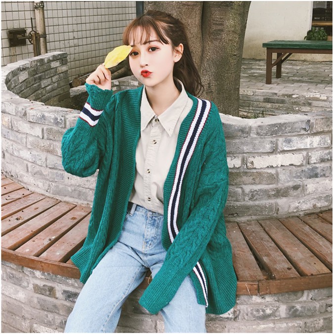 Áo cardigan đan len form rộng