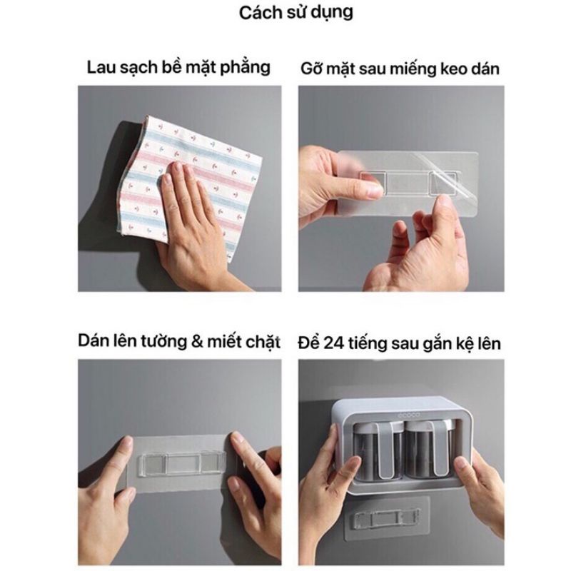 Kệ gia vị kèm thìa ECOCO cao cấp 2 ngan và 3 ngăn không cần khoan tường