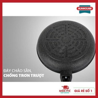 CHẢO BẾP GA, CHẢO CHỐNG DÍNH SIÊU BỀN ĐÁ SUNHOUSE, KHÔNG DÙNG CHO BẾP TỪ