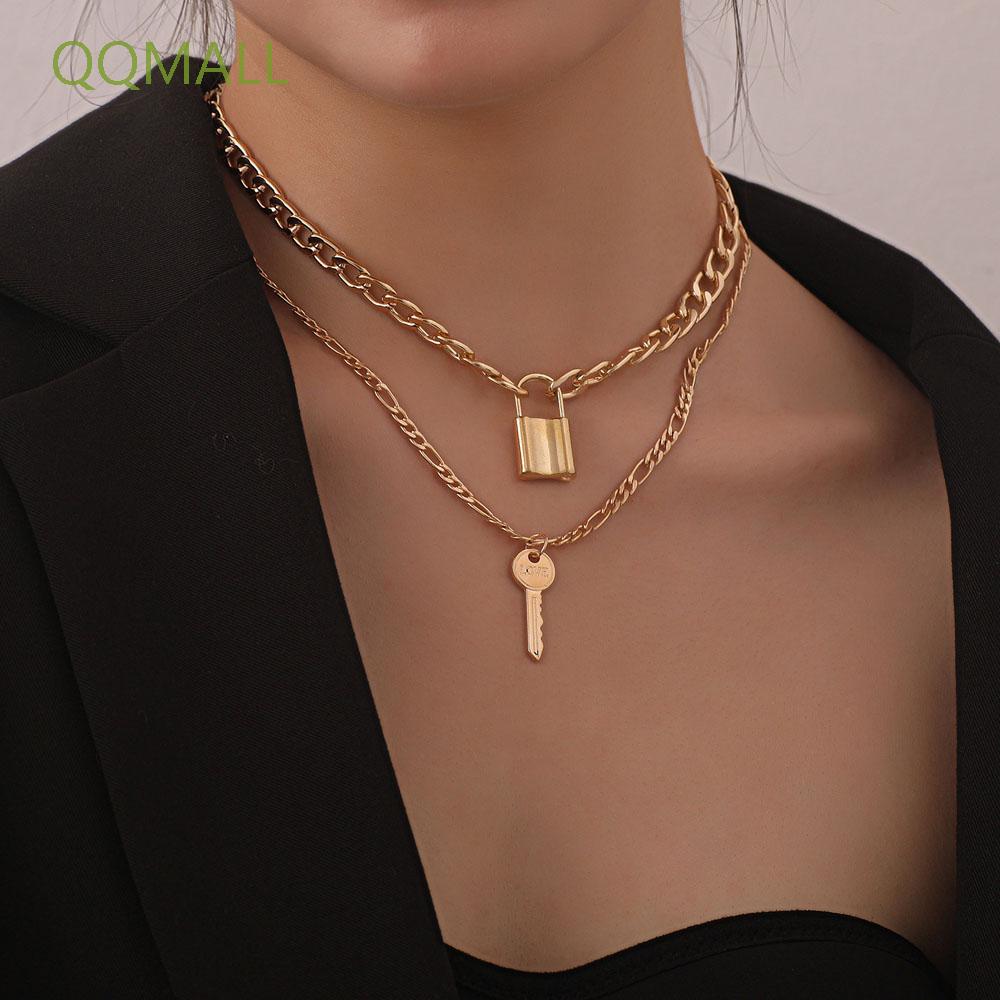 Dây Chuyền Mặt Hình Ổ Khóa Và Chìa Khóa Thời Trang Cao Cấp