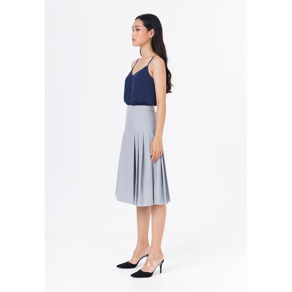 De Leah - Áo 2 Dây Cúc Bọc - Thời trang thiết kế