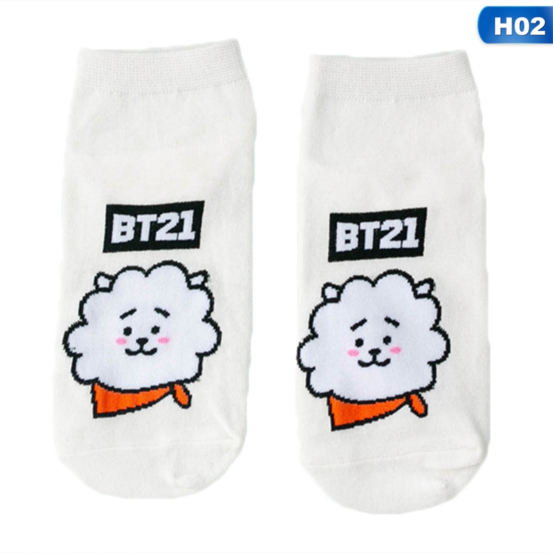 Vớ Cổ Ngắn In Hình Bt21 Bts Hoạt Hình Dễ Thương