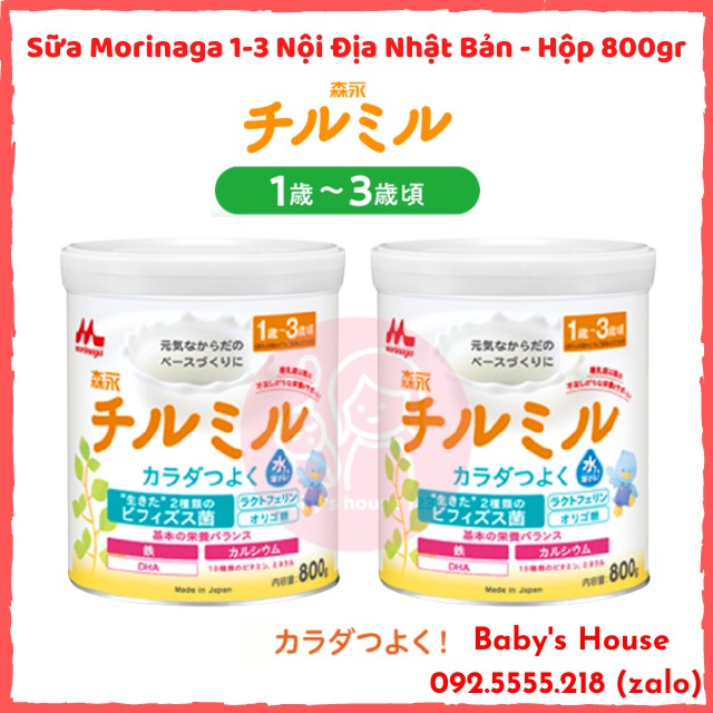  Conbo 2 Hộp Sữa Morinaga 1-3 Mẫu Mới 2020 Nội Địa Nhật Bản (Hộp 820gr x 2)