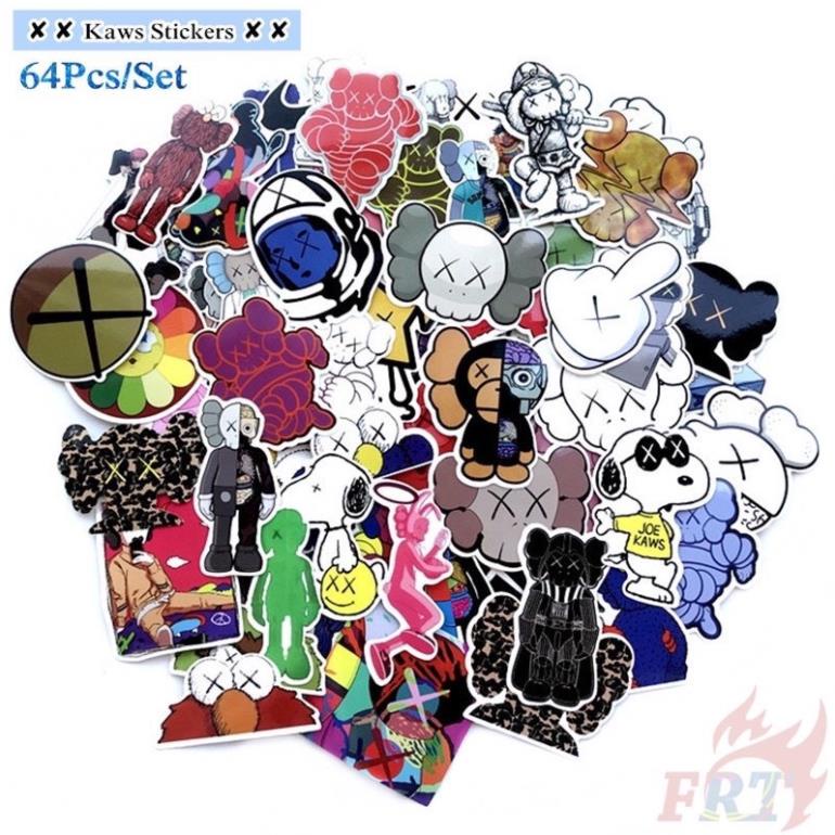 Bộ 100 Sticker KAWS cá tính chống nước dán trang trí vali mũ bảo hiểm xe máy | Rinart.vn