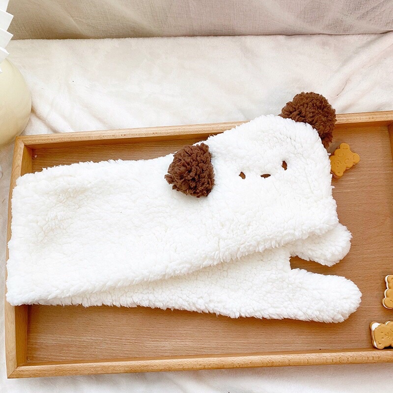 Khăn quàng cổ giữ ấm hình thú cute chất liệu mềm mại/ khăn mùa đông hình gấu dễ thương