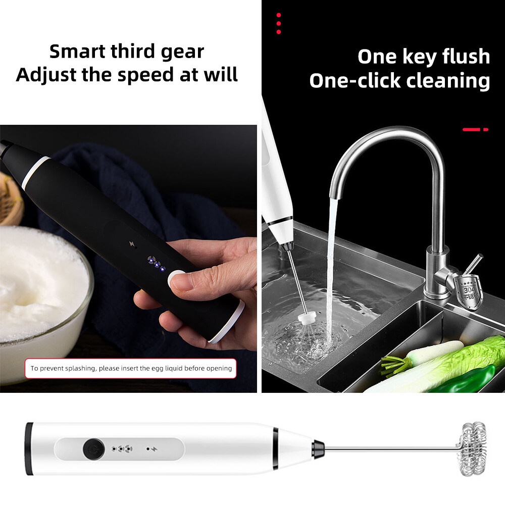 Máy làm cà phê tự động làm lạnh bằng điện Máy đánh trứng Cappuccino Máy làm sữa bằng USB cầm tay máy đánh trứng mini