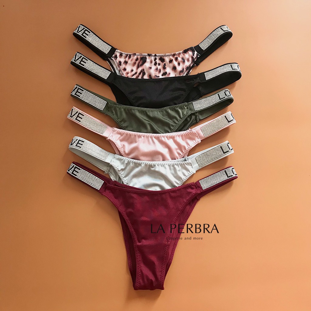 Quần Lót Nữ Dáng Nửa Mông Đai Đính Đá Chữ Love Sexy La Perbra - P05