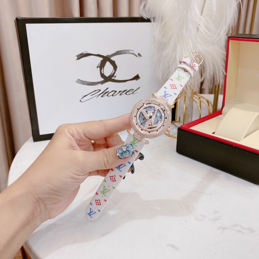 Đồng hồ LV  nữ dây da ko rỉ mặt xoay cao câp bền đẹp siêu hot, chống nước , bảo hành 12 tháng | BigBuy360 - bigbuy360.vn