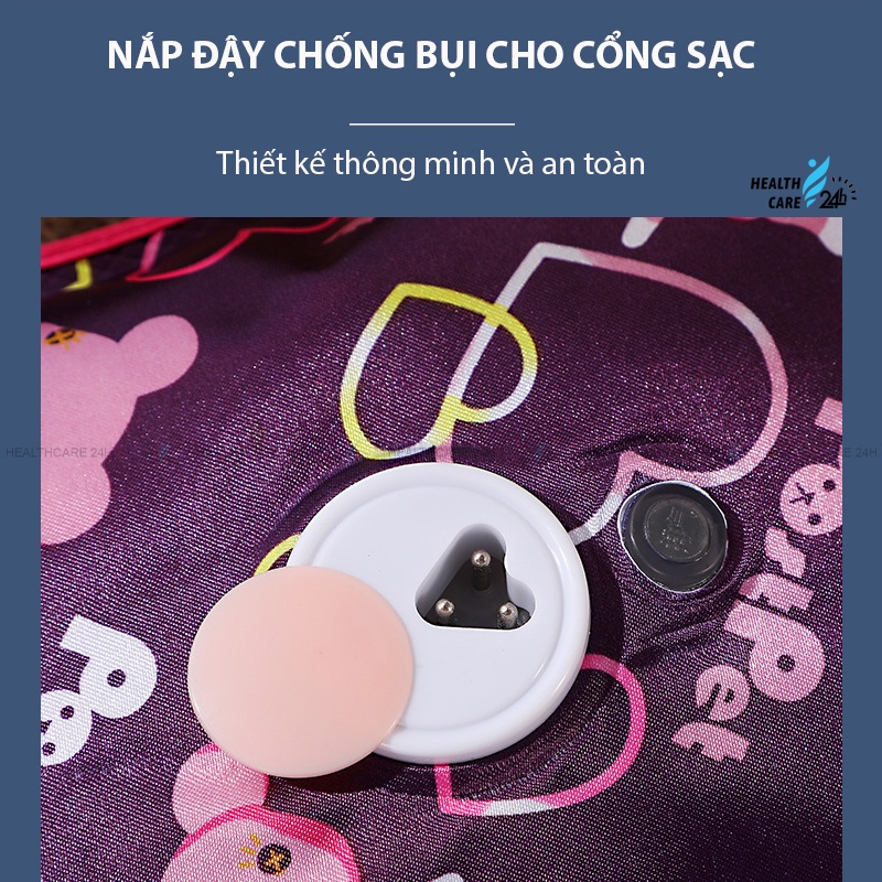 Túi chườm nóng sạc điện tự ngắt, Healthcare24h I006, túi sưởi giảm ê buốt, đau nhức chân tay, giảm đau bụng kinh