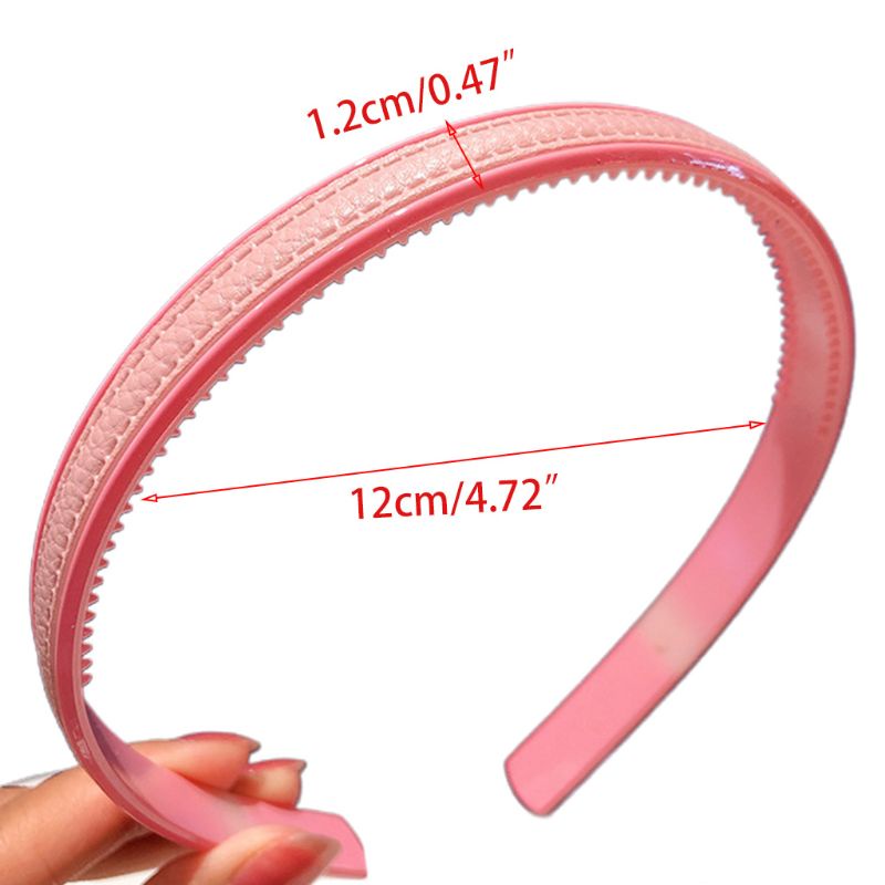 Băng Đô Cài Tóc Giả Da Bản Rộng Chống Trượt Màu Kẹo Macaron Phong Cách Hàn Quốc