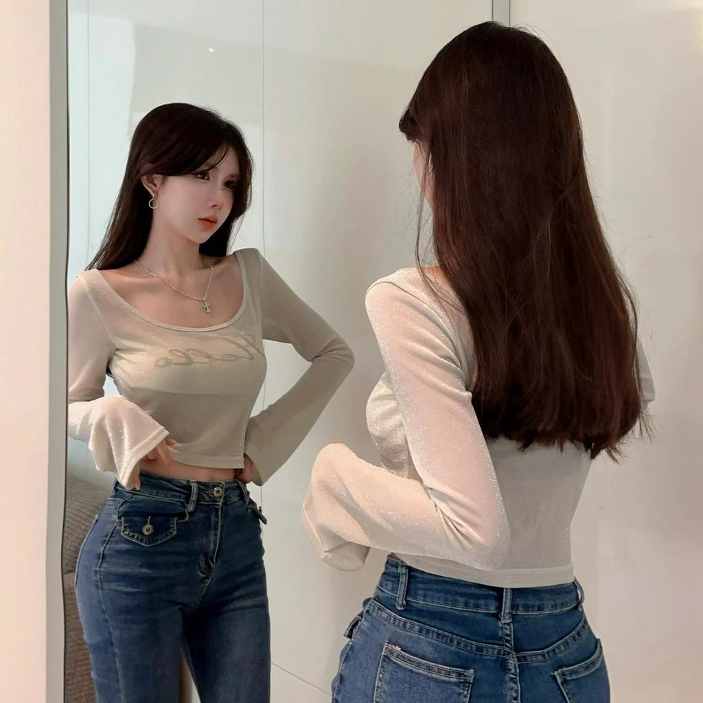 QADCOL Áo Thun Mỏng Tay Dài Chống Nắng Mùa Hè Thiết Kế Ôm Dáng Phong Cách Mới Quyến Rũ Cho Nữ