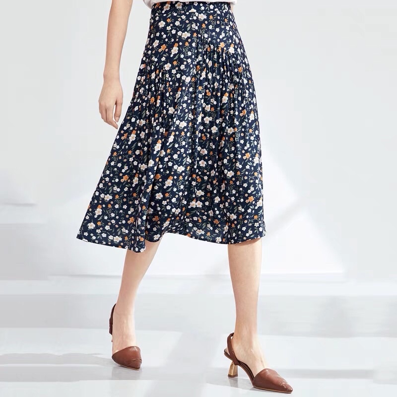 Chân váy hoa xanh Eifini